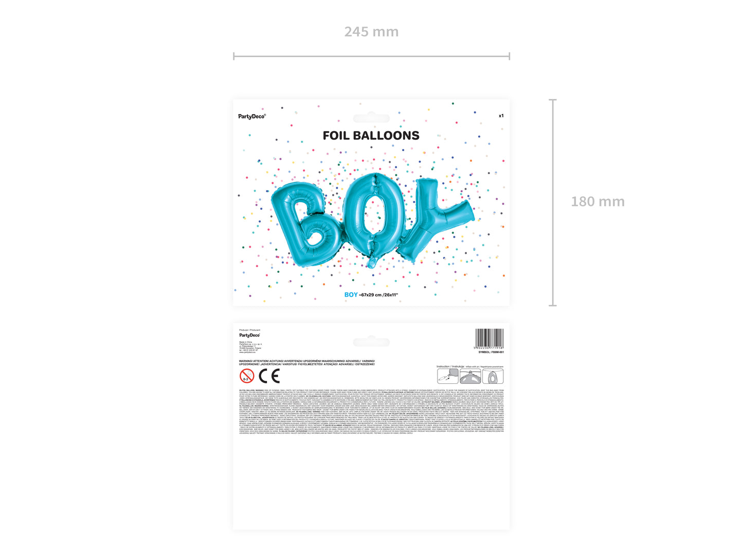 Folieballong Boy, Blå