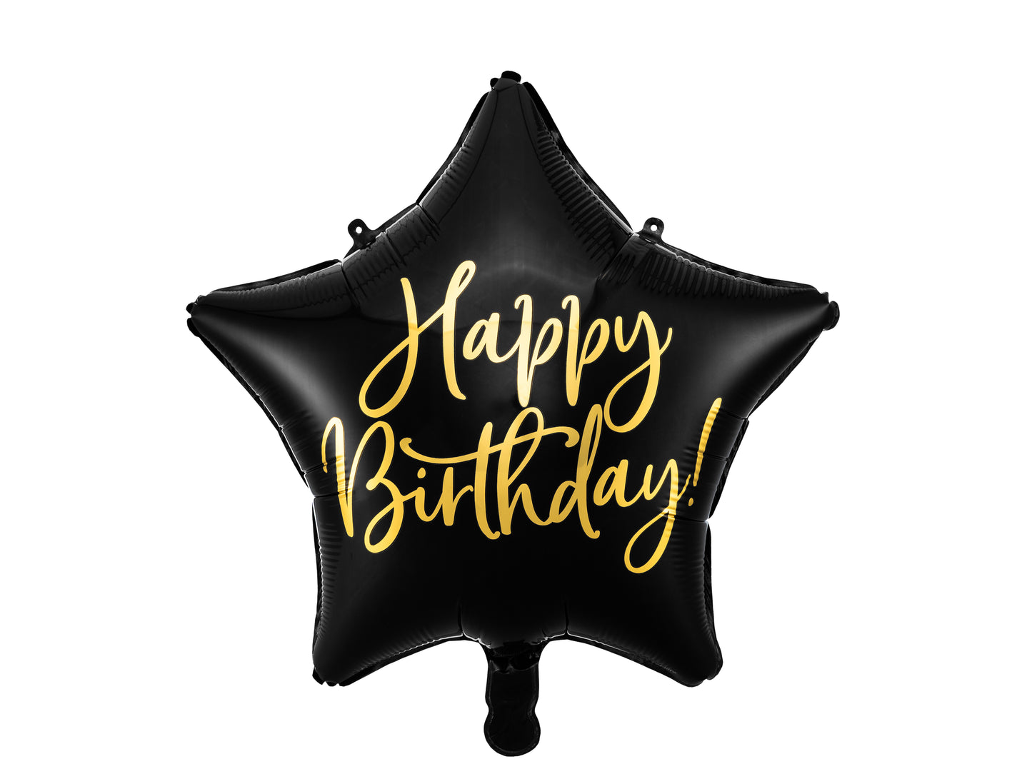 Folieballong Happy Birthday, 40cm, Svart