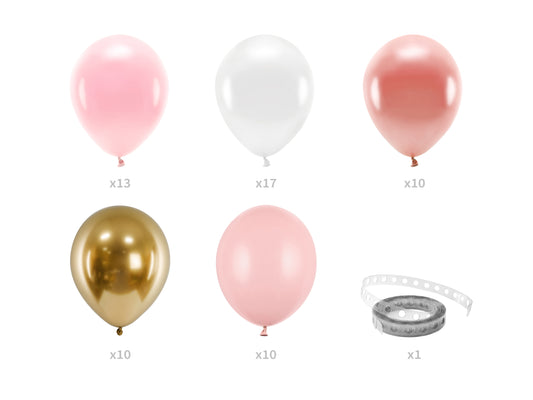 Ballongbåge, Rosa/Guld/Vit