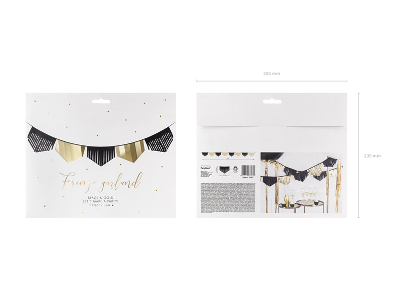 Girlang, Guld/Svart, 3m