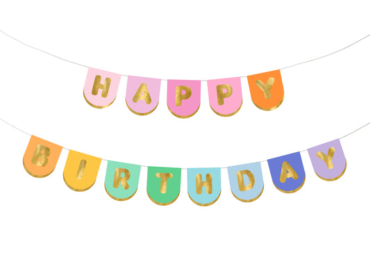 Banner, Happy Birthday Färgglad, 2,13m