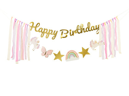 Banner, Happy Birthday Unicorn, 230cm