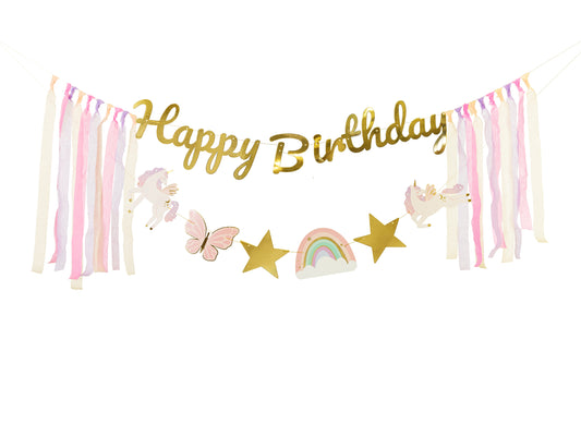 Banner, Happy Birthday Unicorn, 230cm