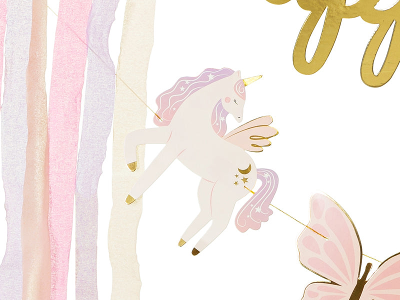 Banner, Happy Birthday Unicorn, 230cm