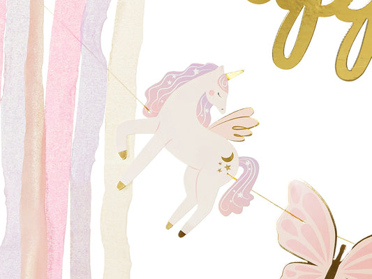 Banner, Happy Birthday Unicorn, 230cm