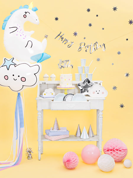 Banner, Happy Birthday Silver, 62cm