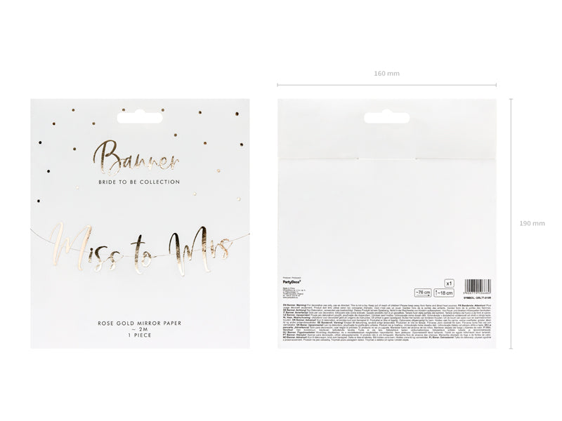 Banner, Miss to Mrs, 76cm