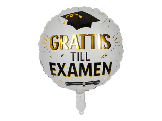 Folieballong, Grattis till examen, Rund, 46cm