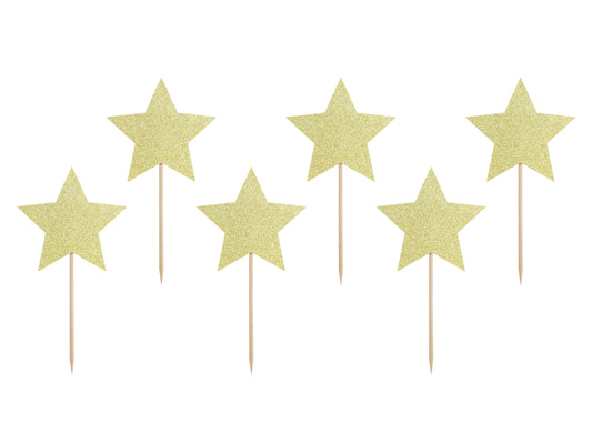 Cake Toppers, Stjärna, 6-pack