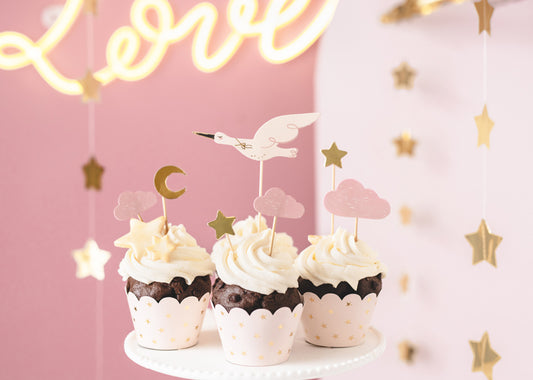 Cake Toppers, Stork, 7-pack