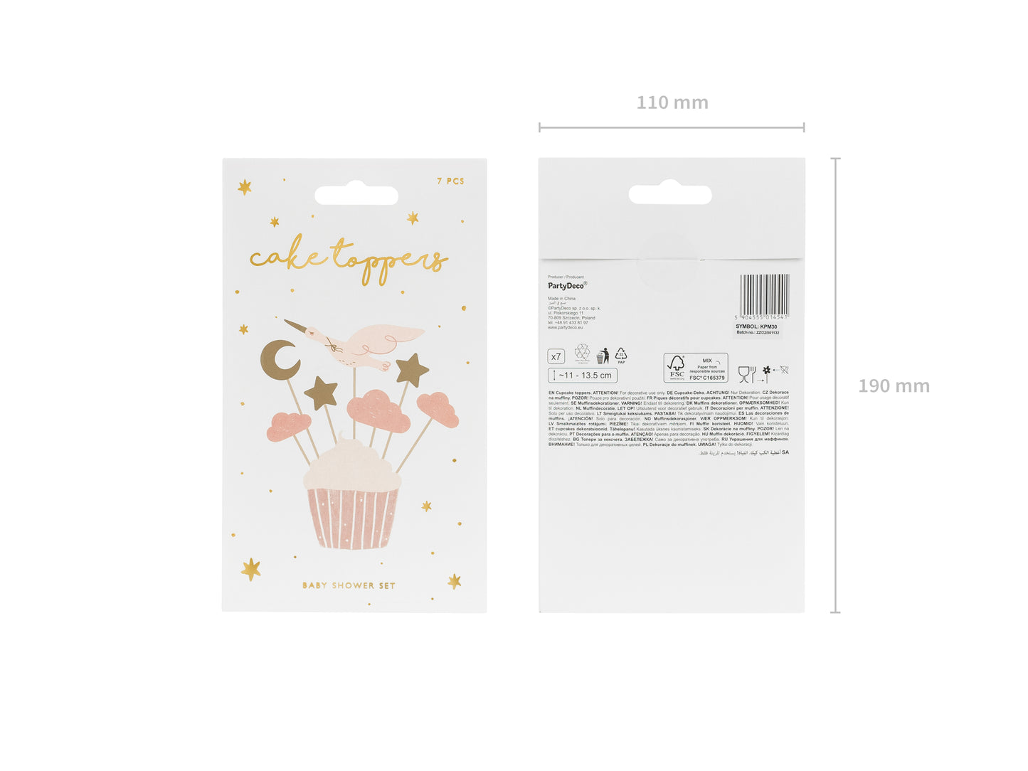 Cake Toppers, Stork, 7-pack