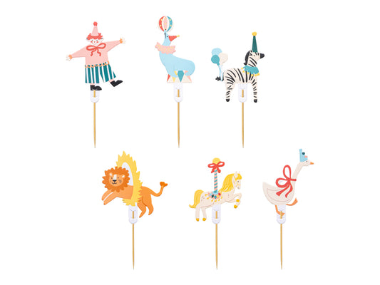 Cake Toppers, Cirkus, 6-pack