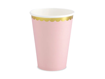 Pappersmugg, Rosa, 6-pack