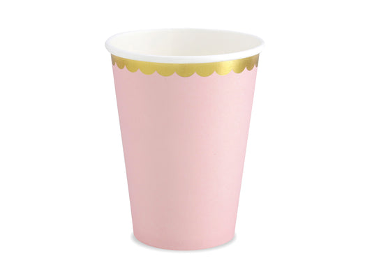Pappersmugg, Rosa, 6-pack