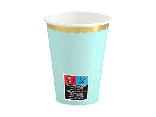 Pappersmugg, Blå, 6-pack