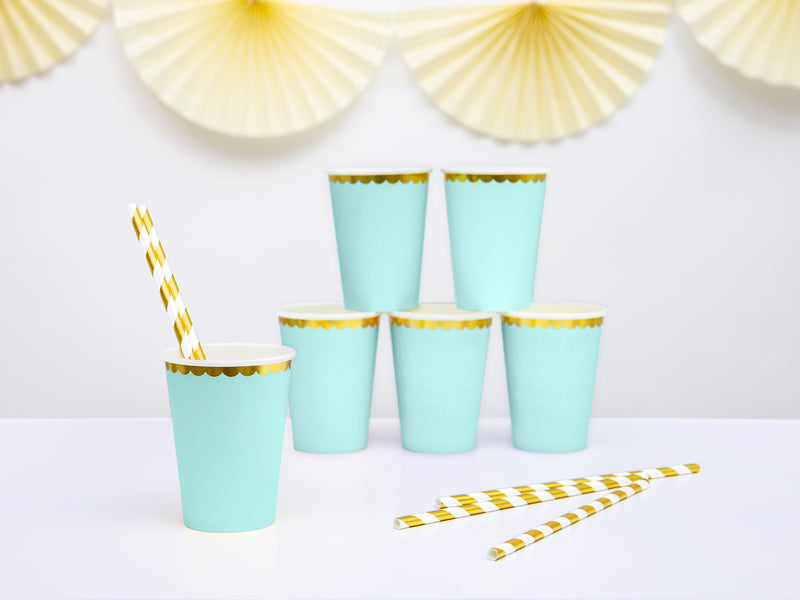 Pappersmugg, Blå, 6-pack