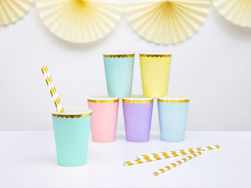 Pappersmugg, Blå, 6-pack
