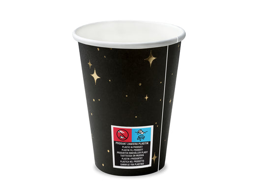 Pappersmugg, Svart Stjärna, 6-pack