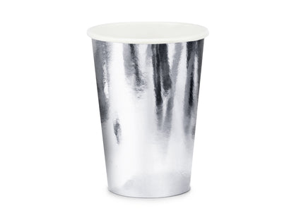 Pappersmugg, Silver, 6-pack