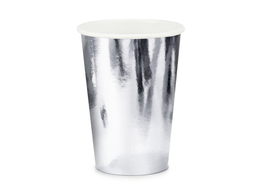 Pappersmugg, Silver, 6-pack