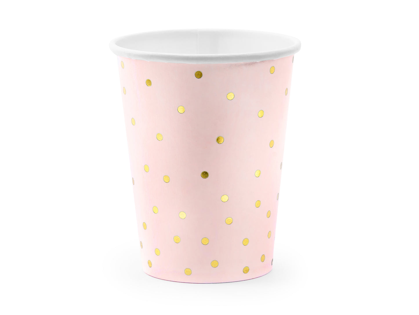 Pappersmugg, Rosa Prickig, 6-pack