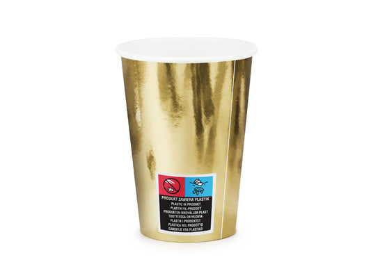 Pappersmugg, Guld, 6-pack