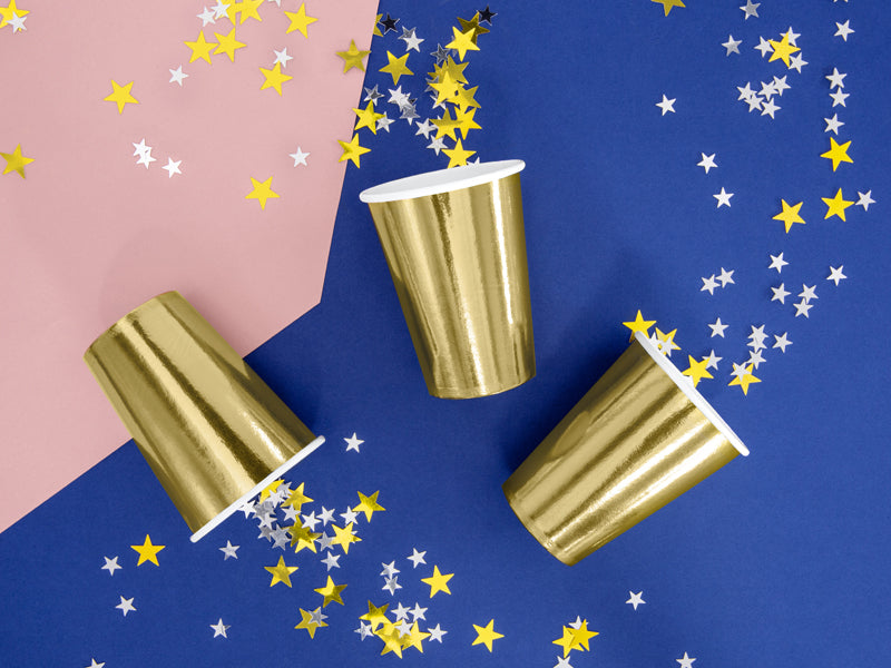 Pappersmugg, Guld, 6-pack