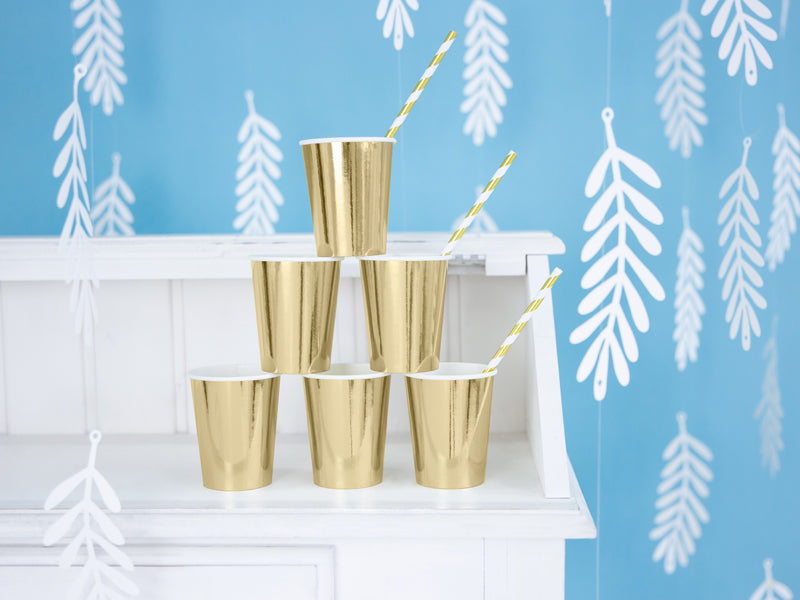Pappersmugg, Guld, 6-pack