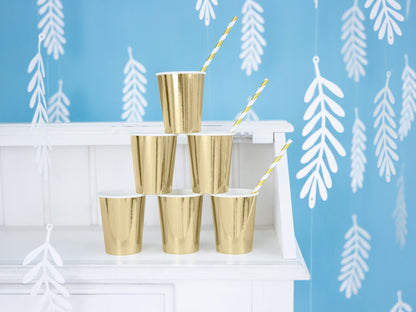 Pappersmugg, Guld, 6-pack