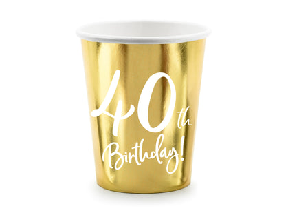 Pappersmugg, 40 år, 6-pack