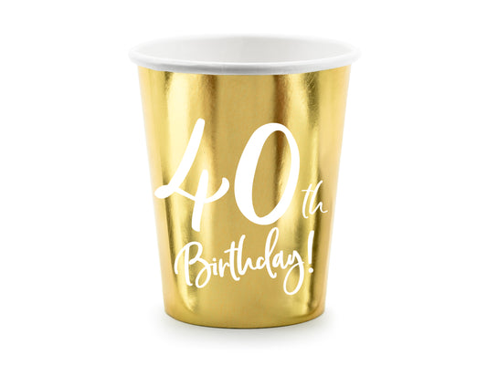 Pappersmugg, 40 år, 6-pack