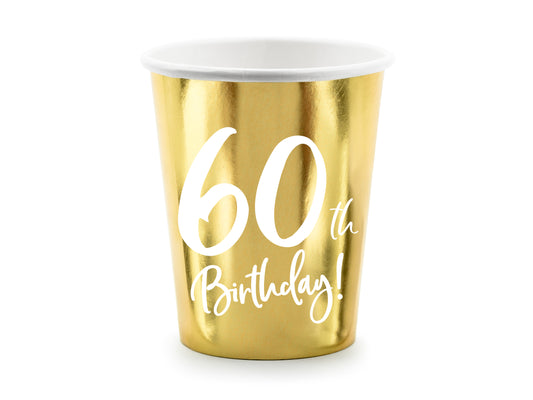 Pappersmugg, 60 år, 6-pack