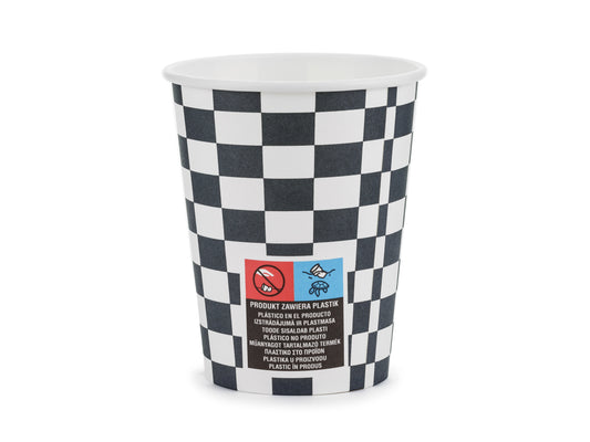 Pappersmugg, Rutigt, 6-pack