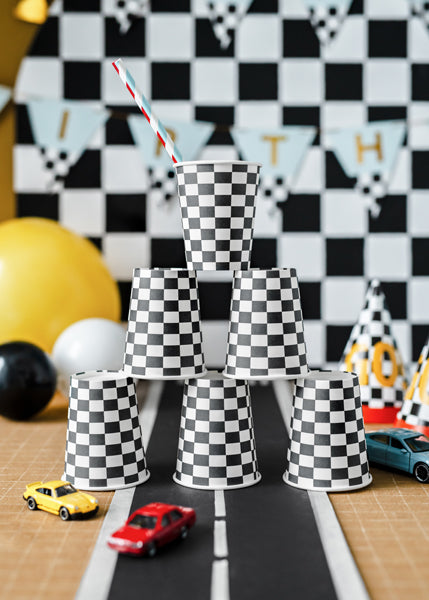 Pappersmugg, Rutigt, 6-pack