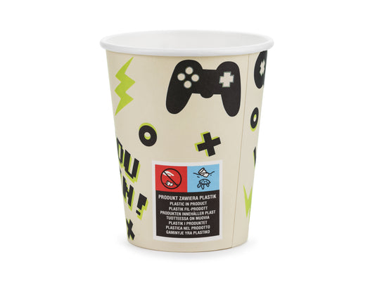 Pappersmugg, Gamer, 6-pack