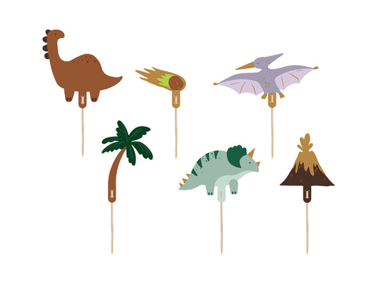 Cake Toppers, Dinosaurier, 6-pack