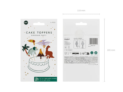 Cake Toppers, Dinosaurier, 6-pack
