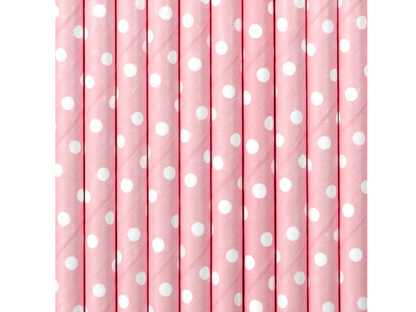 Sugrör, Rosa/Prickig, 10-pack