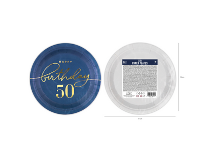 Papperstallrik, 50 Marinblå, 6-pack