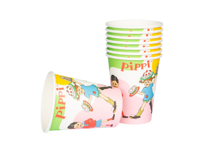 Pappersmugg, Pippi Långstrump, 8-pack