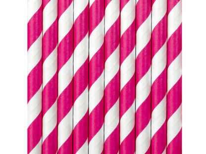 Sugrör, Rosa/Randig, 10-pack