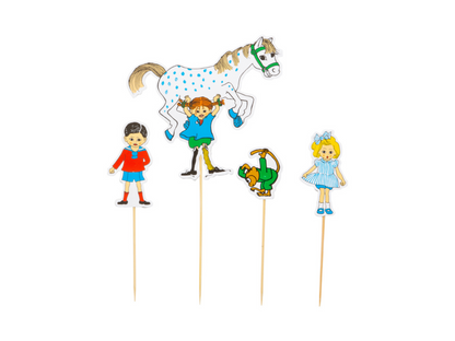 Cake Toppers, Pippi Långstrump, 4-pack