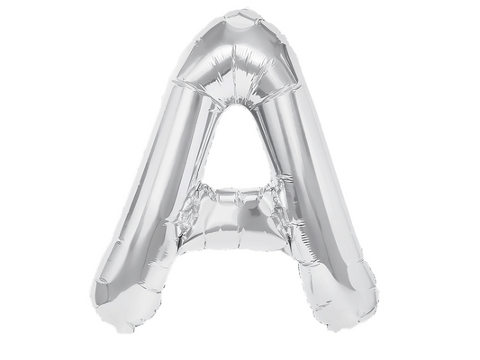 Bokstavsballong, Silver, 40cm