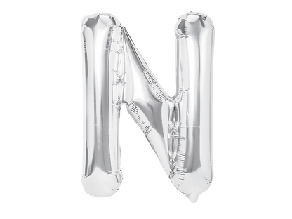 Bokstavsballong, Silver, 40cm
