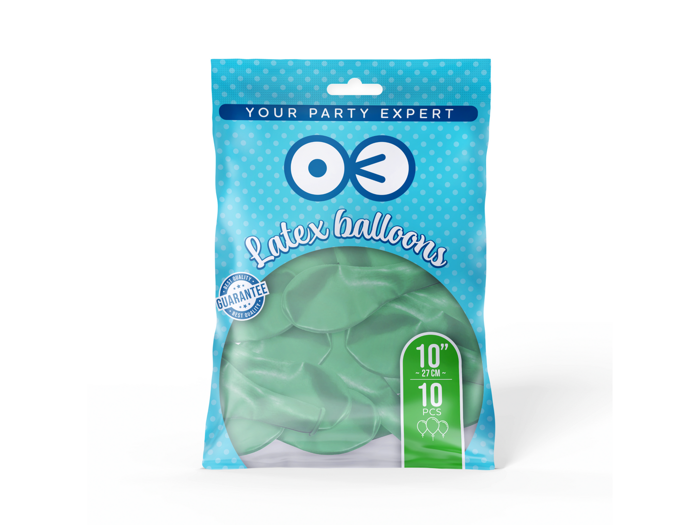 Ballonger, Pastell Mint, 10-pack