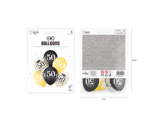 Ballonger, Konfetti 50, 12-pack