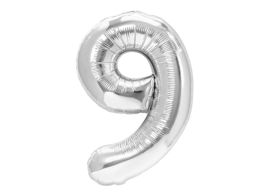 Sifferballong, 9 , Silver, 70cm