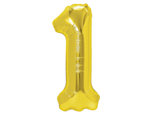 Sifferballong, 1, Guld, 70cm