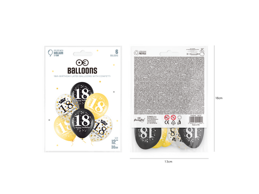 Ballonger, Konfetti 18, 12-pack