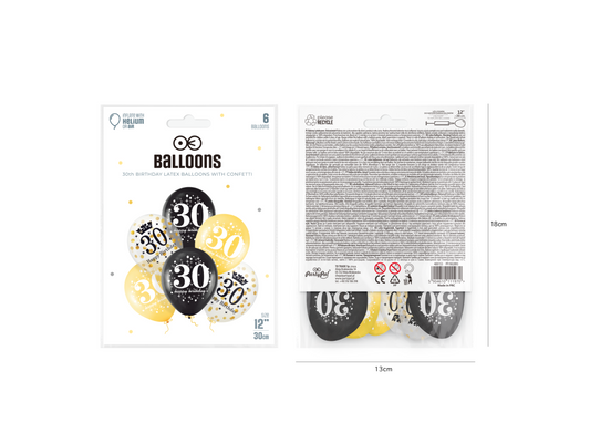 Ballonger, Konfetti 30, 12-pack